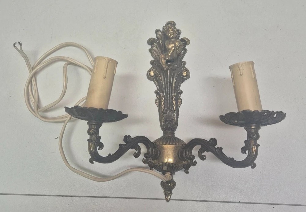 Vintage Gilded Brass Sconce Decorative Rococo Style Untested