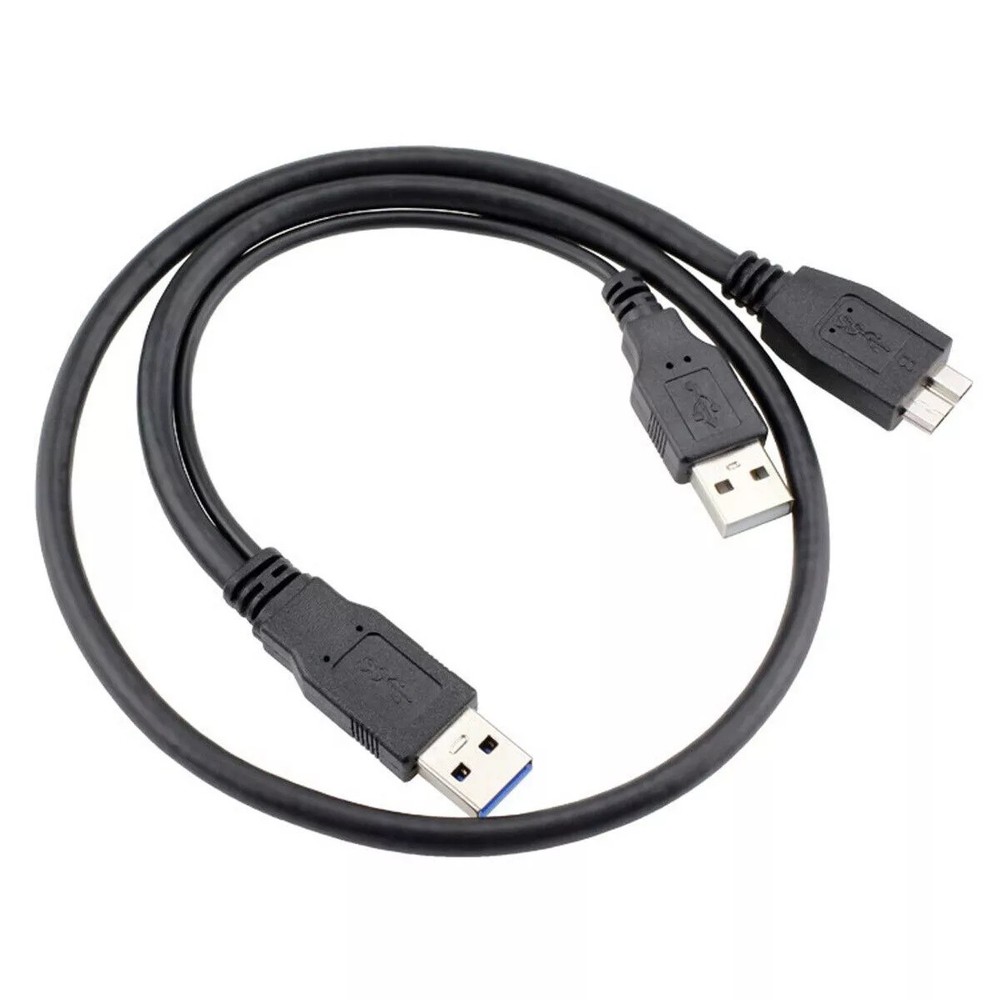 Dual USB 3.0 A to Micro USB 3 Y Splitter cable for Mobile Hard Disk Drive