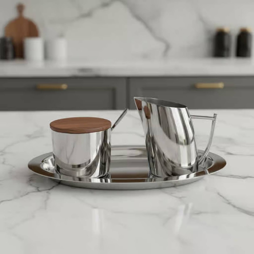 3 Pieces Modern Coffee Condiment Server Serving Ware for Restaurant
