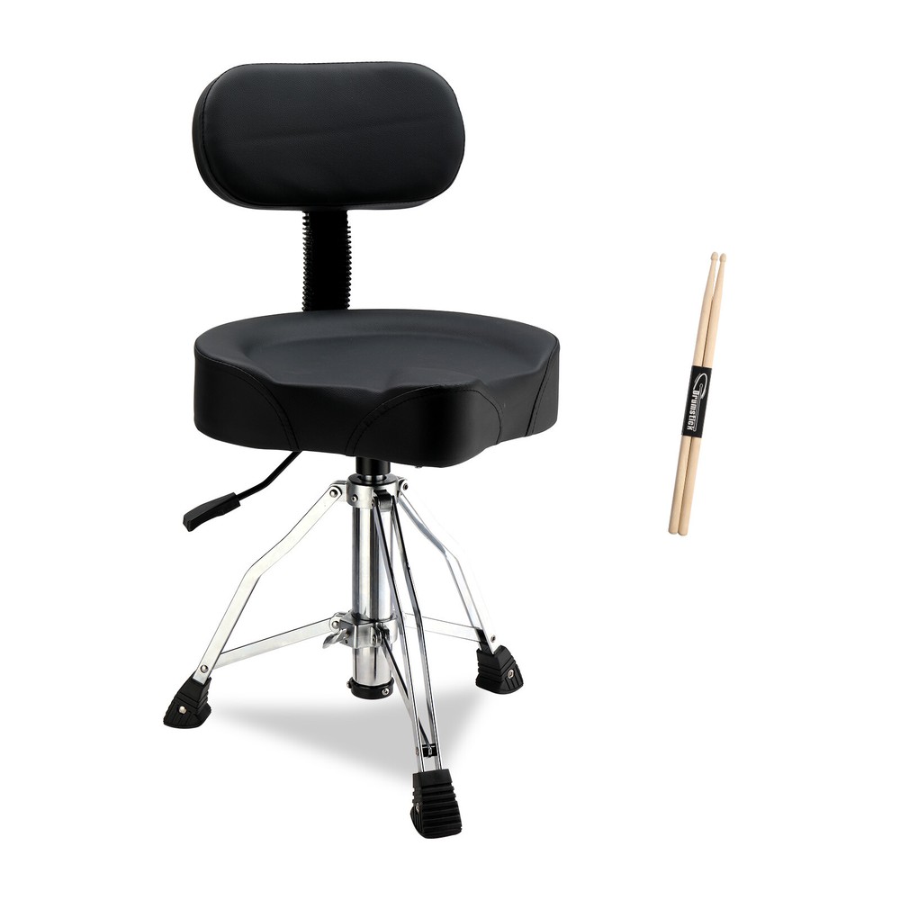 Adjustable Black Drum Stool with Hydraulic Function By Shoulder Strap