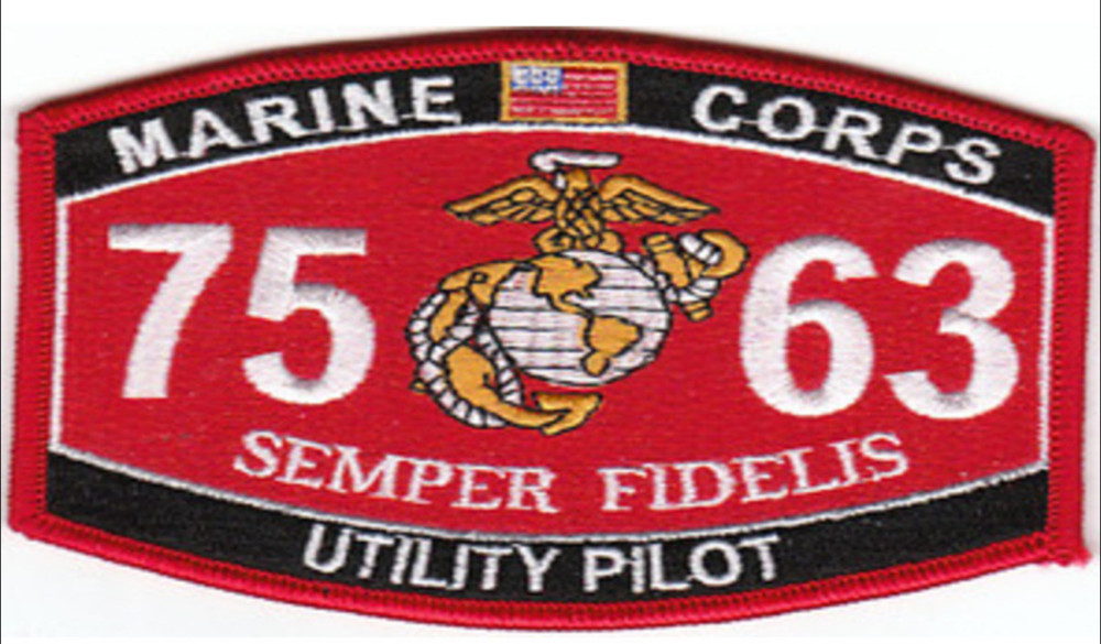 4.5" MARINE CORPS MOS 7563 UTILITY PILOT EGA EMBROIDERED PATCH