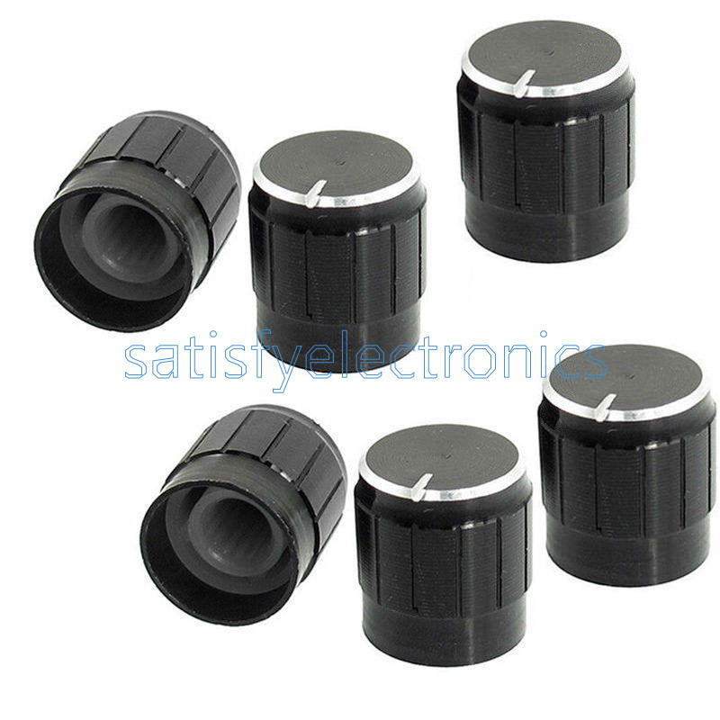 5pcs Volume Control Rotary Knobs For 6mm Dia Potentiometer Durable