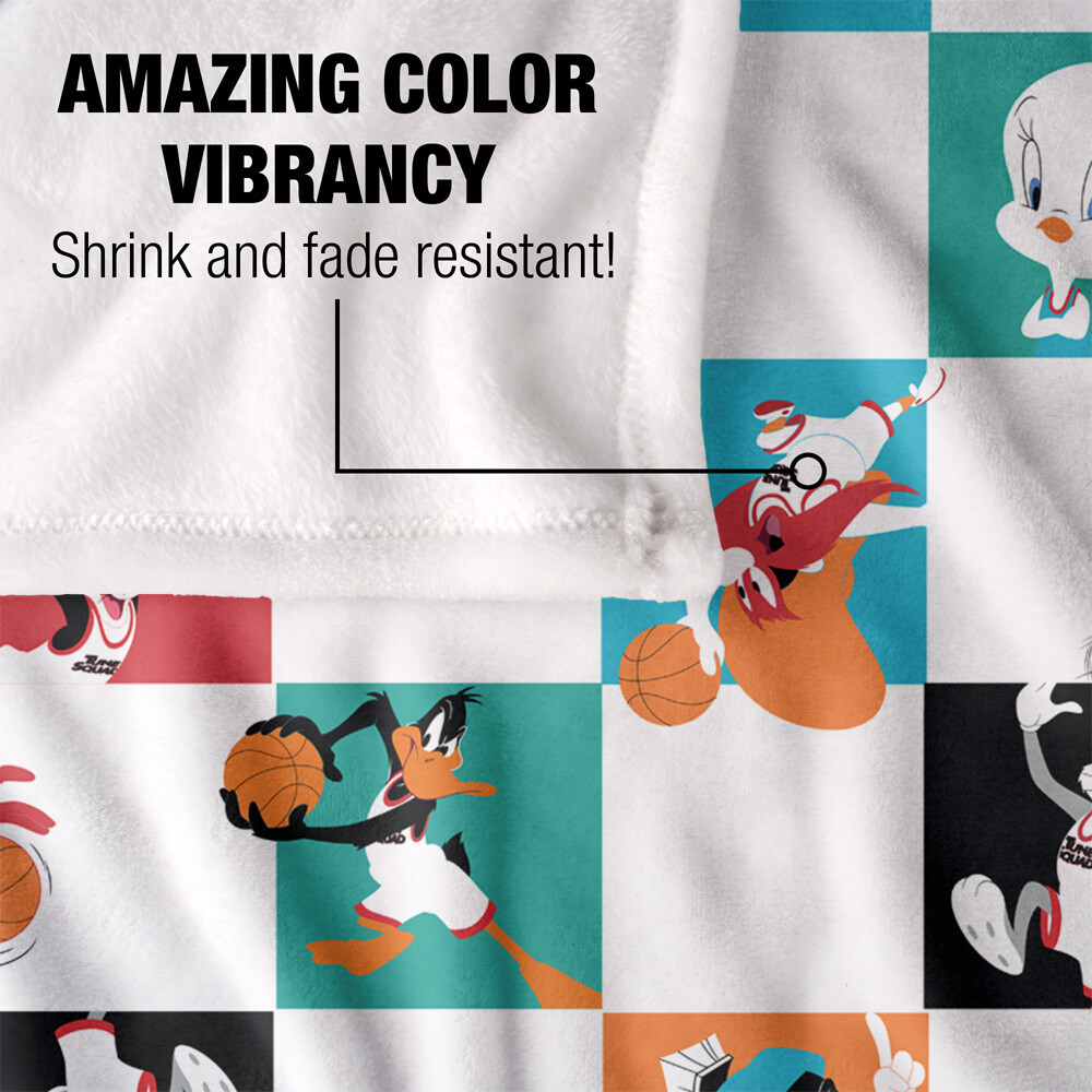 Space Jam 2 Character Tiles Silky Touch Super Soft Throw Blanket, 36"x58"