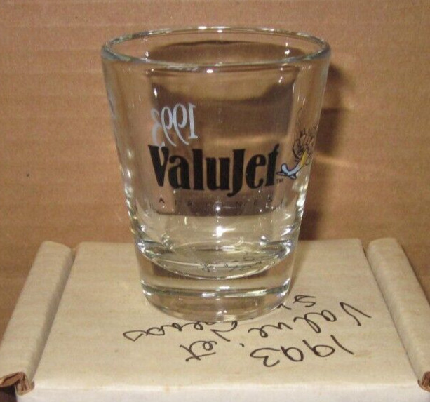 a 1993 Value Jet Airlines Shot Glass