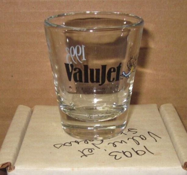 a 1993 Value Jet Airlines Shot Glass