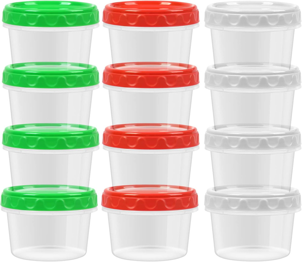 8 Oz Small Freezer Containers with Lids Stackable Plastic Food Storage Container