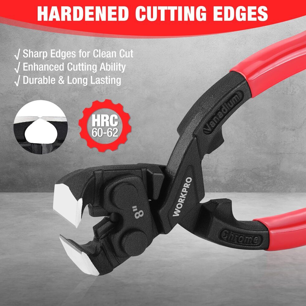 WORKPRO 8 Inch Nail Puller Plier High Leverage Cutting Pliers with Gripping Jaws