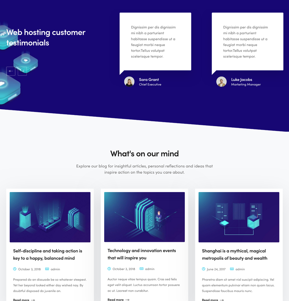 Hosting Service Website Design with Free VPS Web Hosting and Installation