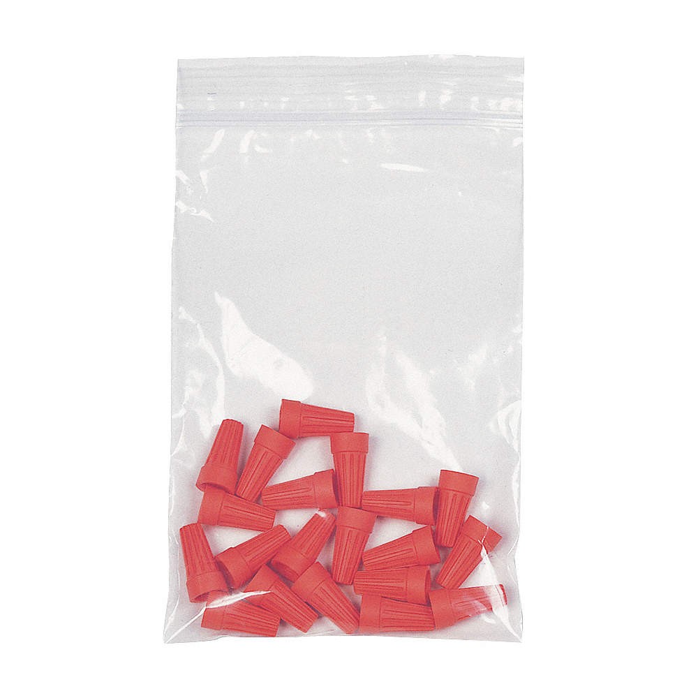 GRAINGER APPROVED 5CNF0 Reclosable Poly Bag,Zip Seal,PK1000 5CNF0