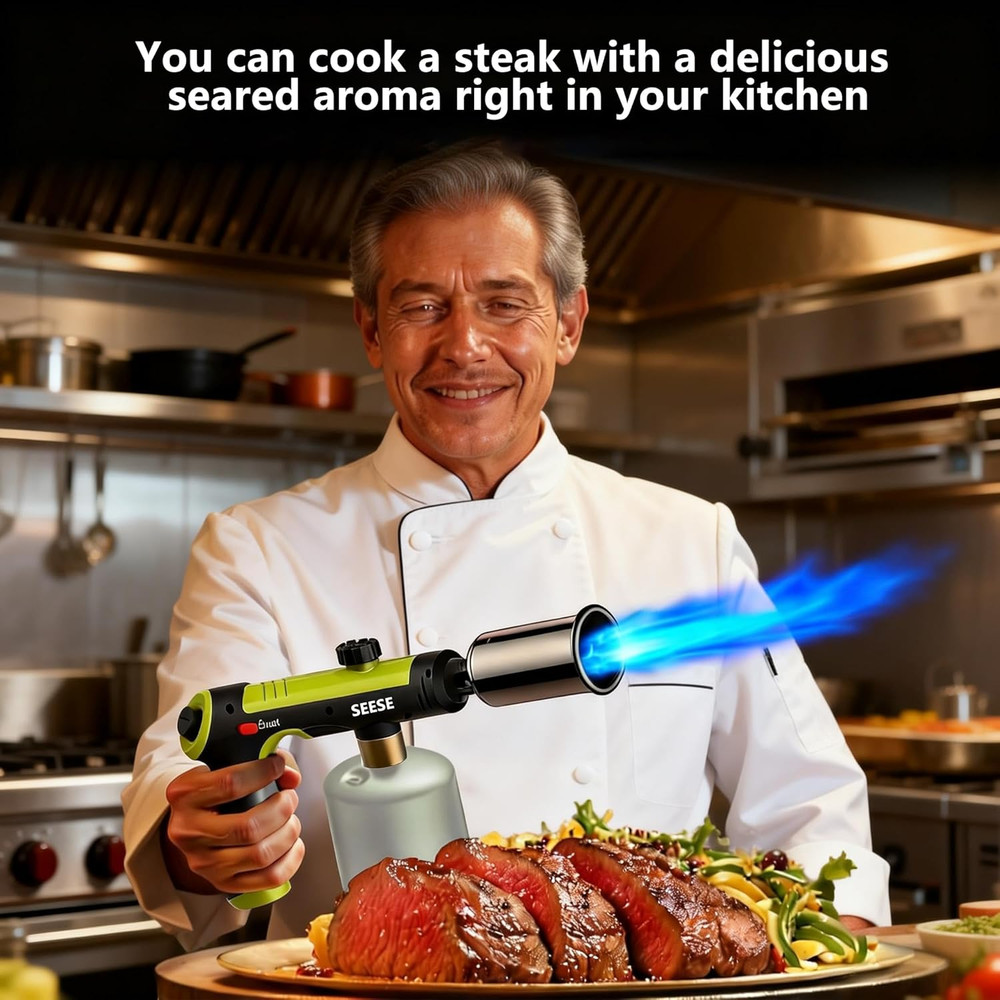 Powerful Propane Torch Gun,Kitchen Cooking Torch with One-Touch Max Fire, Charco