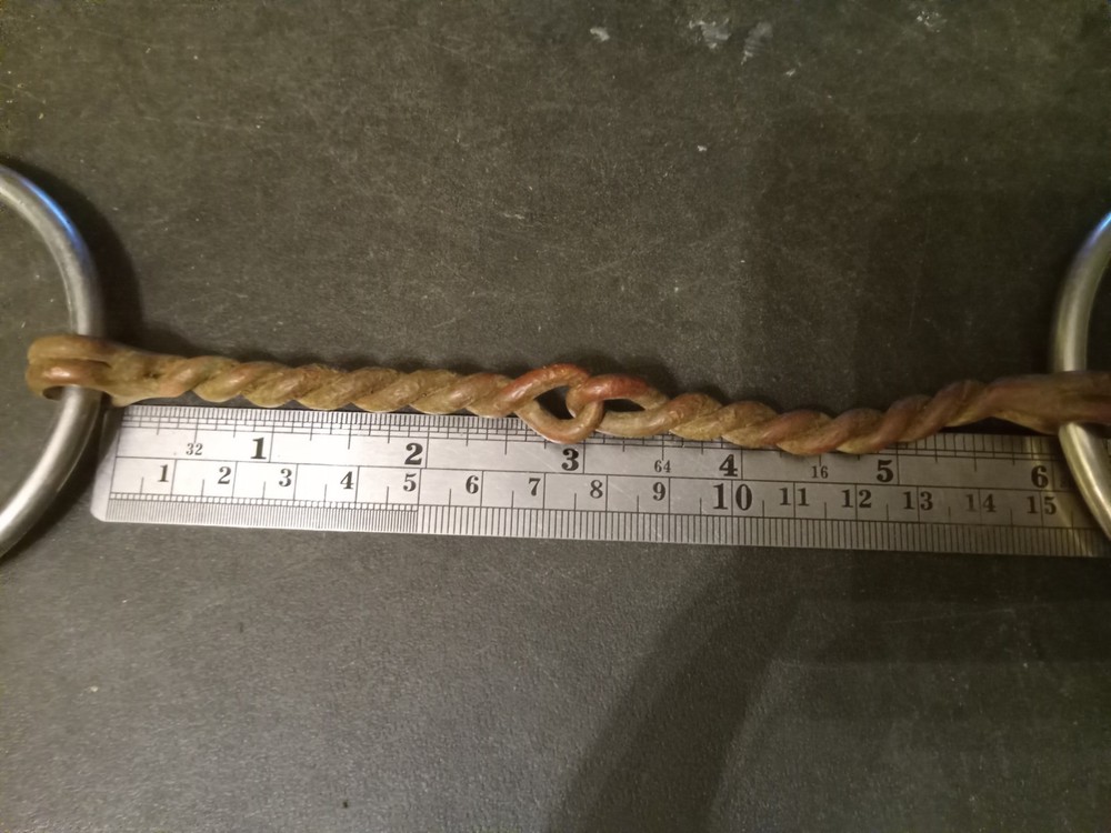 used loose ring snaffle bit twisted copper wire 6 in mouth