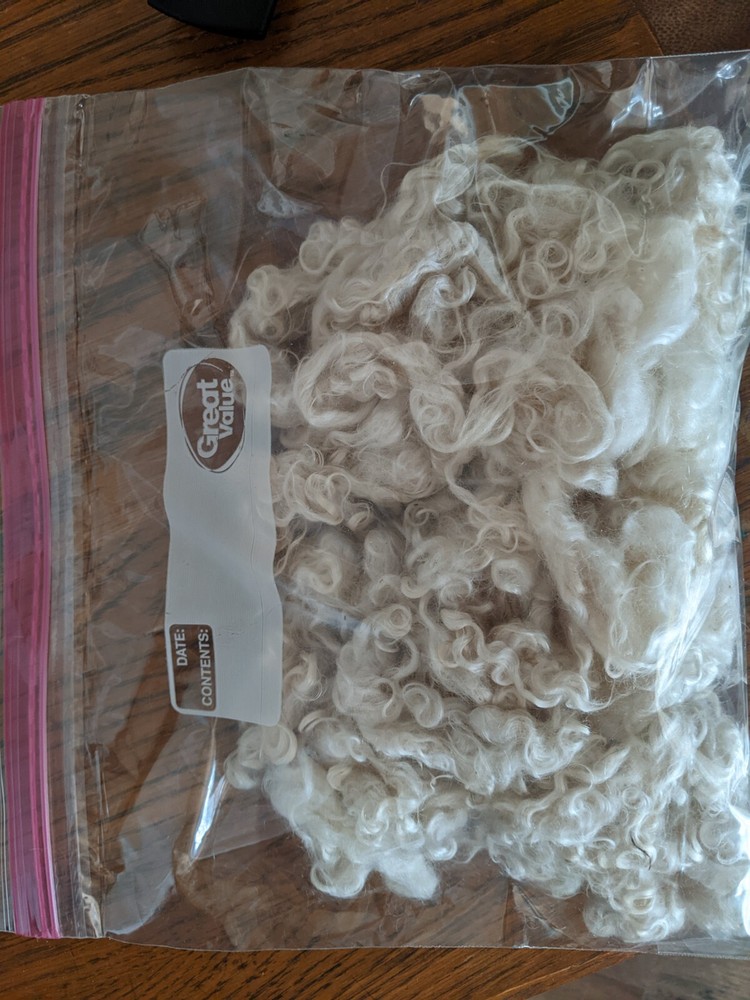 Raw Angora Goat Mohair, washed, white