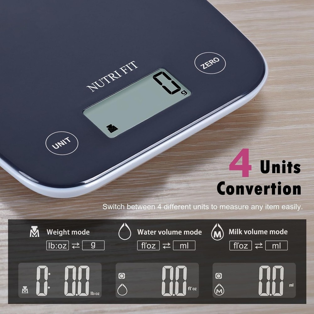 11lb Digital Kitchen Scale with Accurate Tare Function & User-Friendly Display