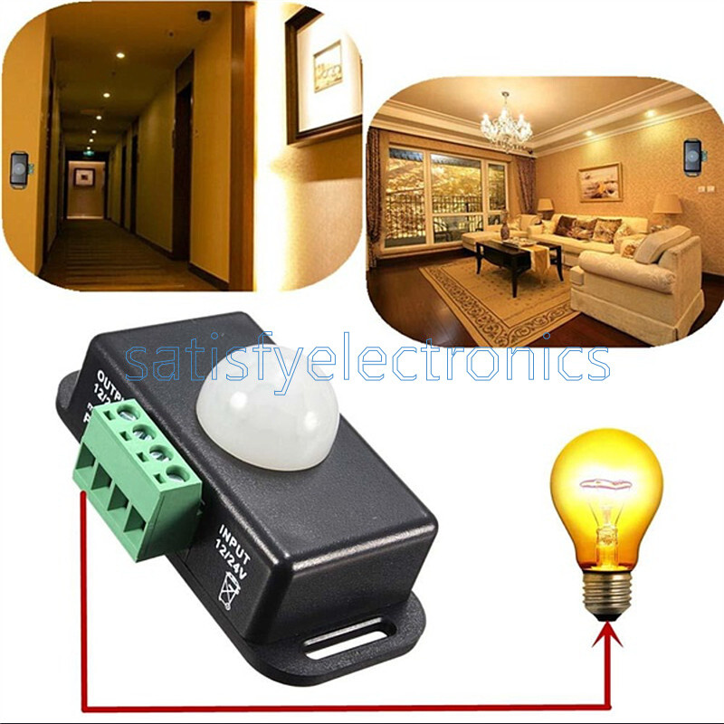 Automatic DC 12V-24V 8A Infrared PIR Motion Sensor Switch For LED light Stylish