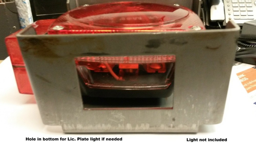 Pair Steel 4" Tail Brake Light Guard Square Box Trailer Truck Over 80" Weld On