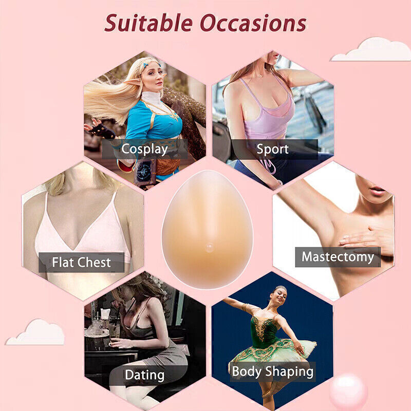 Silicone Breast Forms Mastectomy Insert Pad Bra Enhancer Prosthesis 1Piece