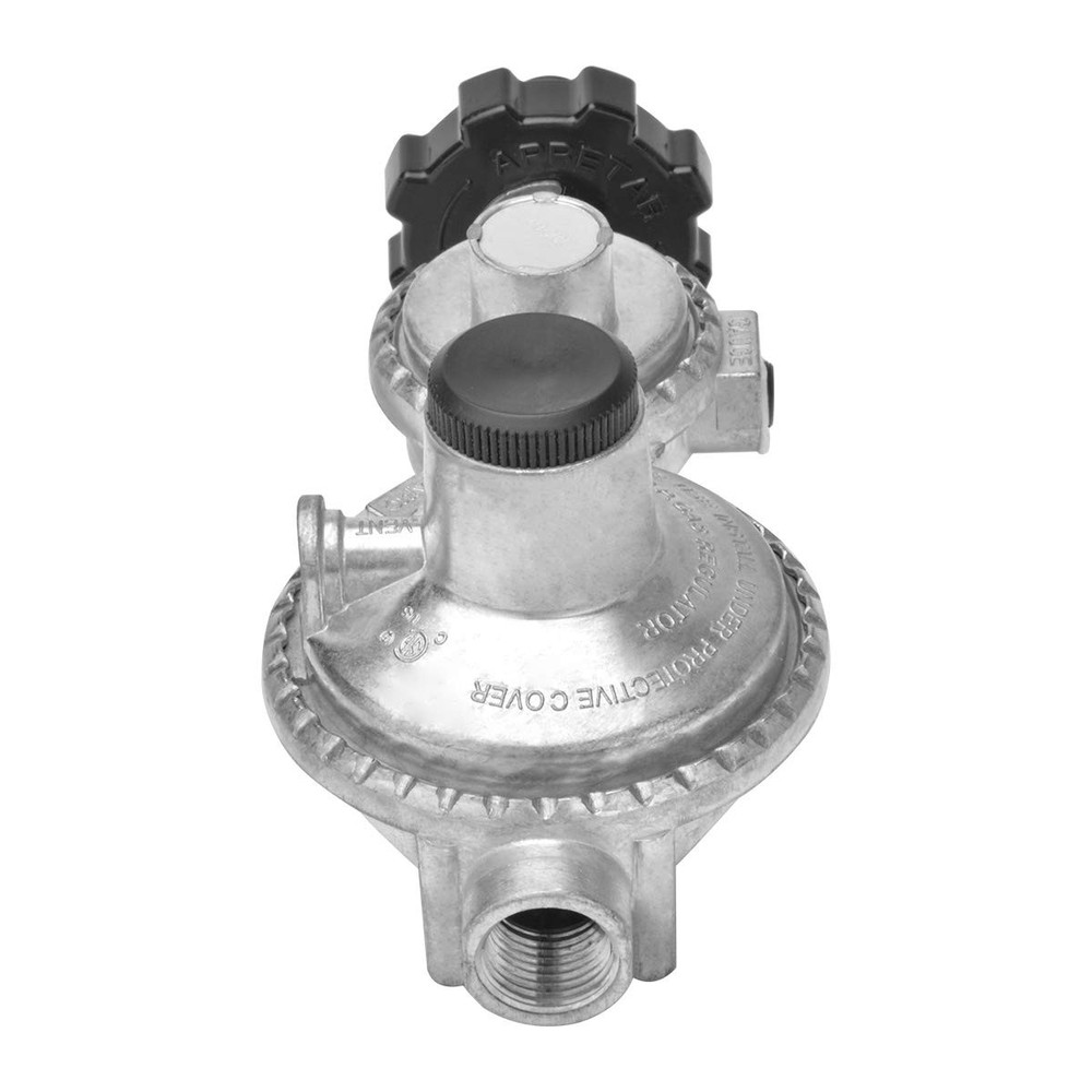 only fire Horizontal Two Stage Propane Regulator with POL, Silver