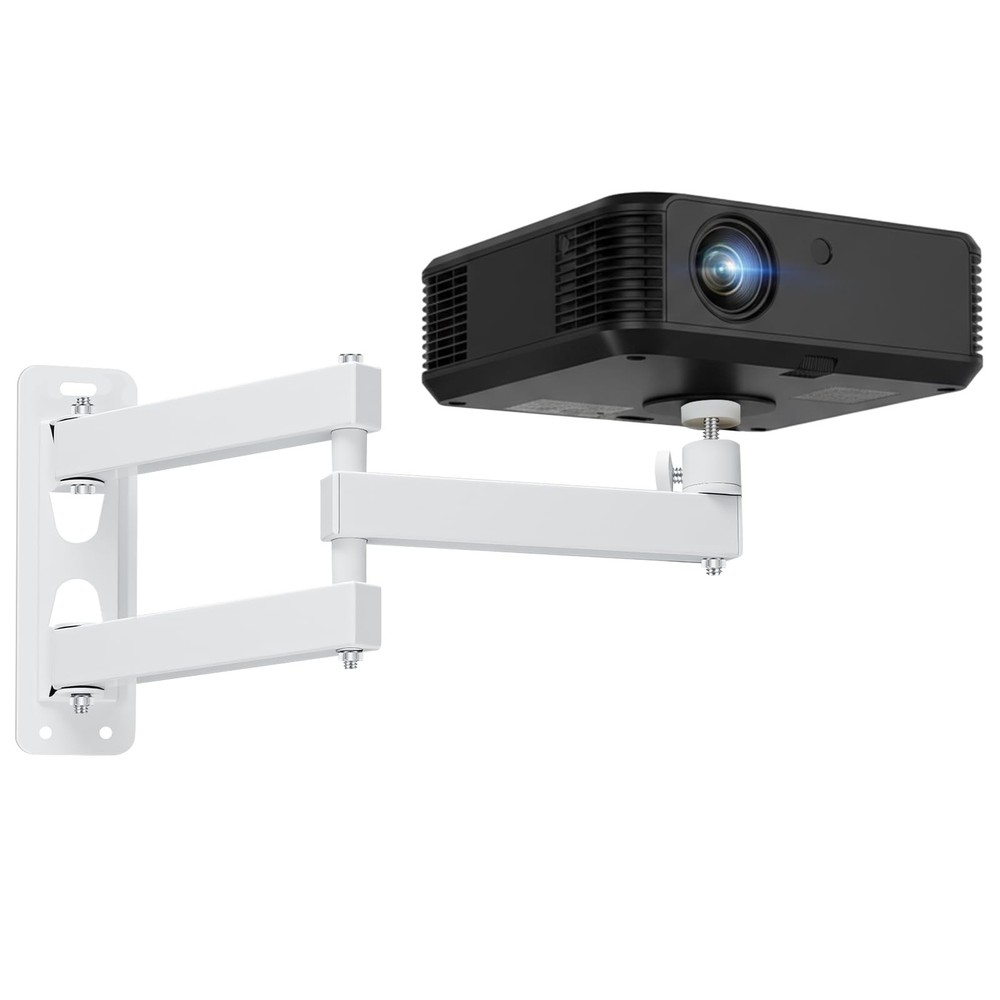 White Foldable Ceiling Projector Wall Mount 360 Rotation Adjustable Bracket