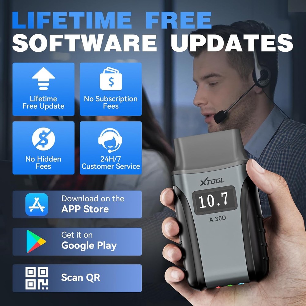 OBDIISVS Wireless Bi-Directional OBD2 Scanner Full System Diagnostic Life Free