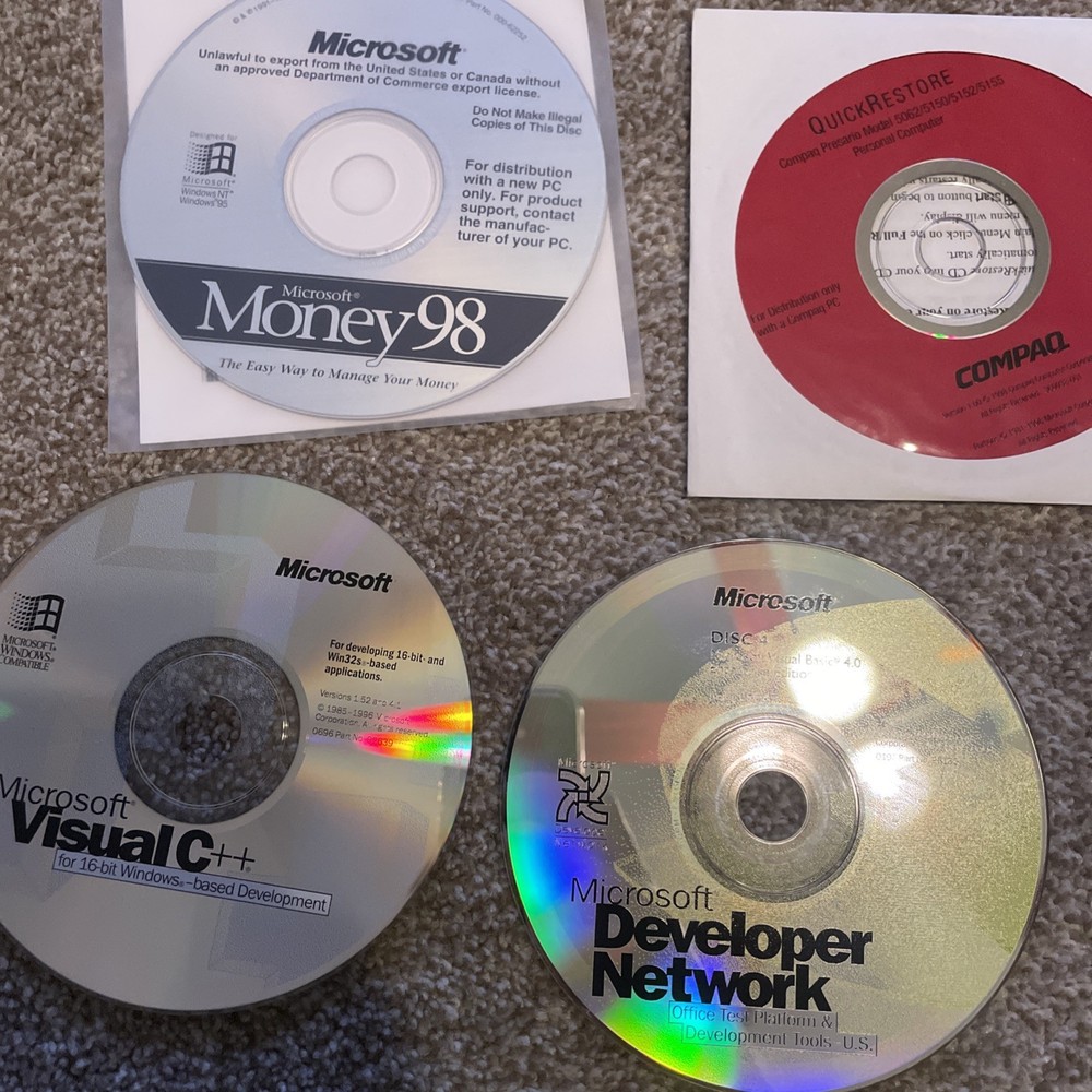 13 Vintage Computer Windows System Software CDs Disks Developer Visual C++ Etc