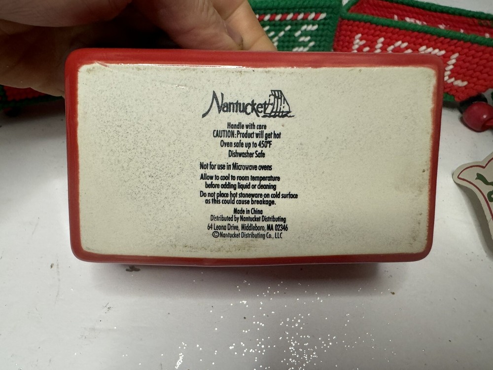 Christmas decor lot train Nantucket sled