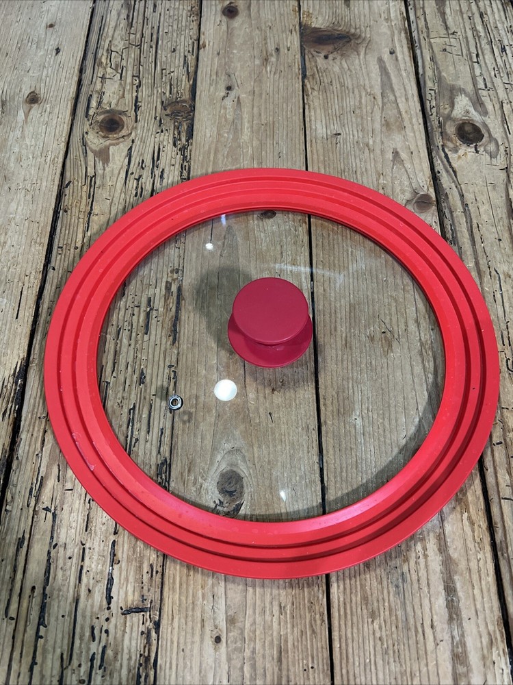 Universal Lid 12”inch Glass Silicone Red