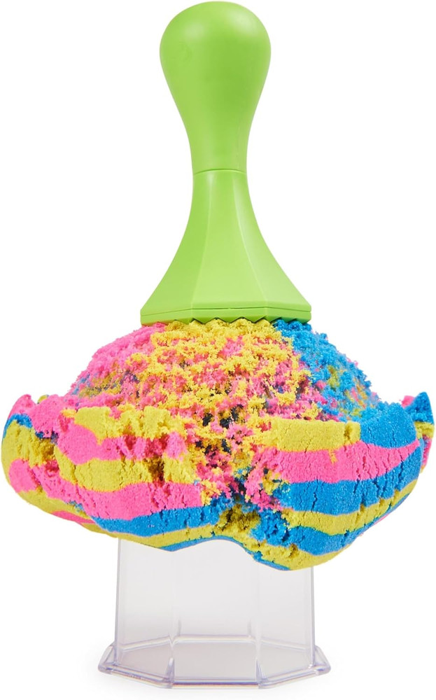 , Squish N’ Create Playset with 13.5Oz Blue, Yellow & Pink Play Sand, 5 Tools, S
