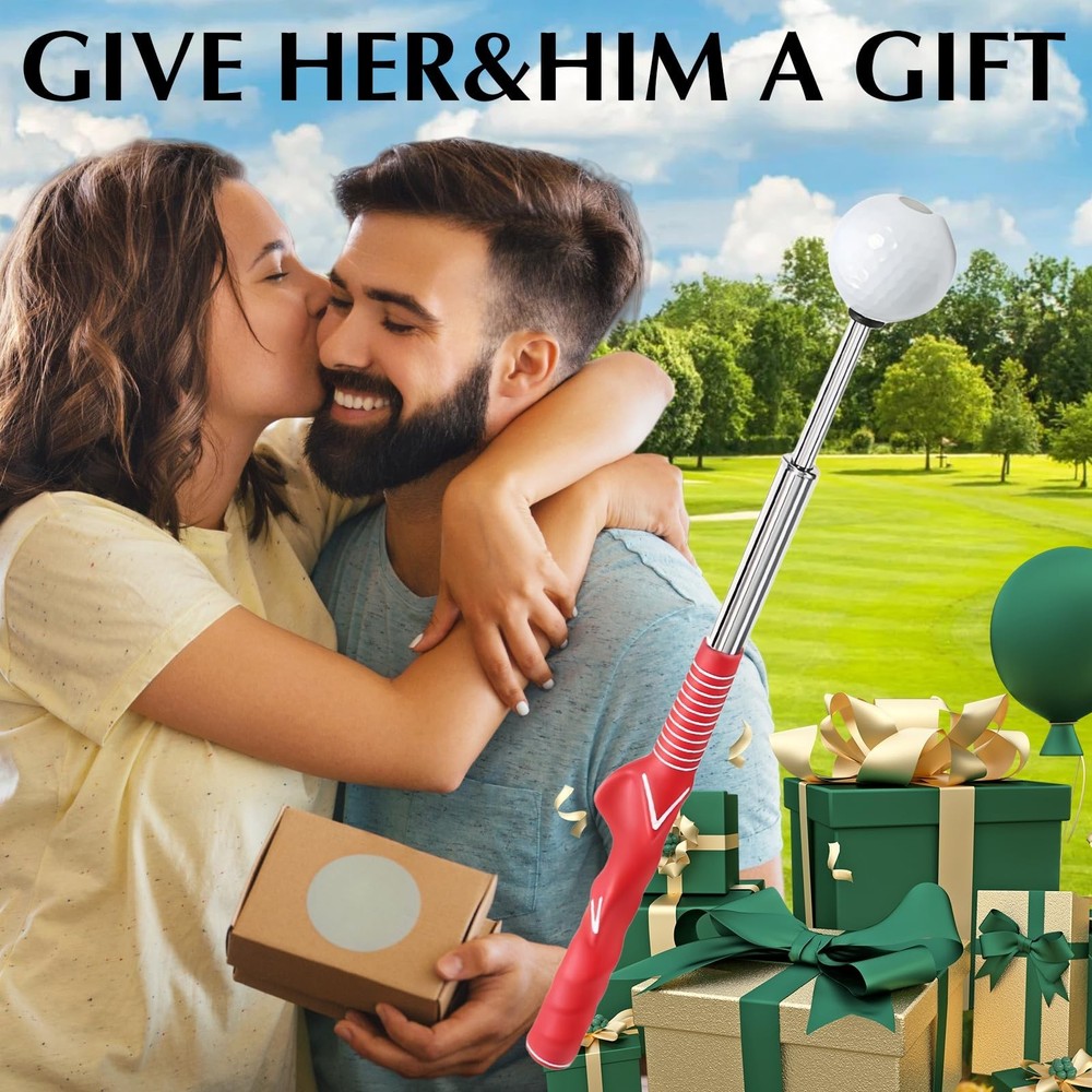 Golf Swing Trainer & Golf Grip Trainer – Retractable Golf Training Aid wit