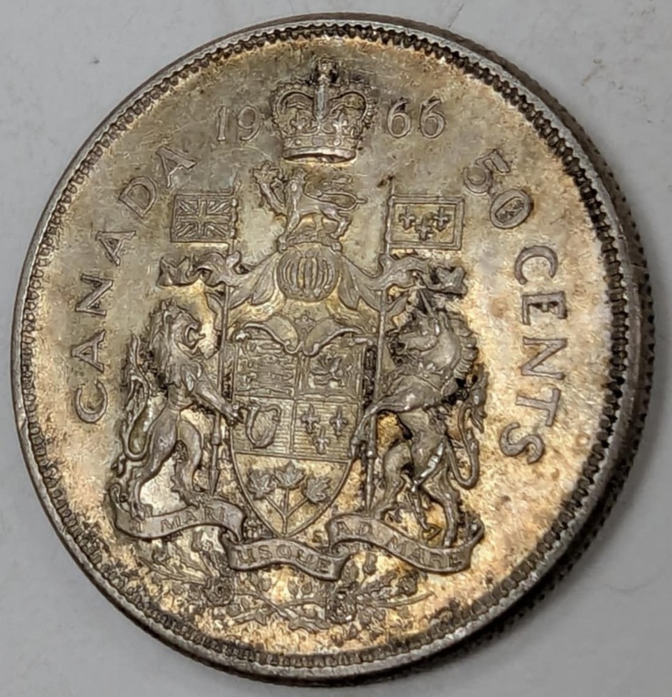 1966 Canada Half Dollar Silver Coin
