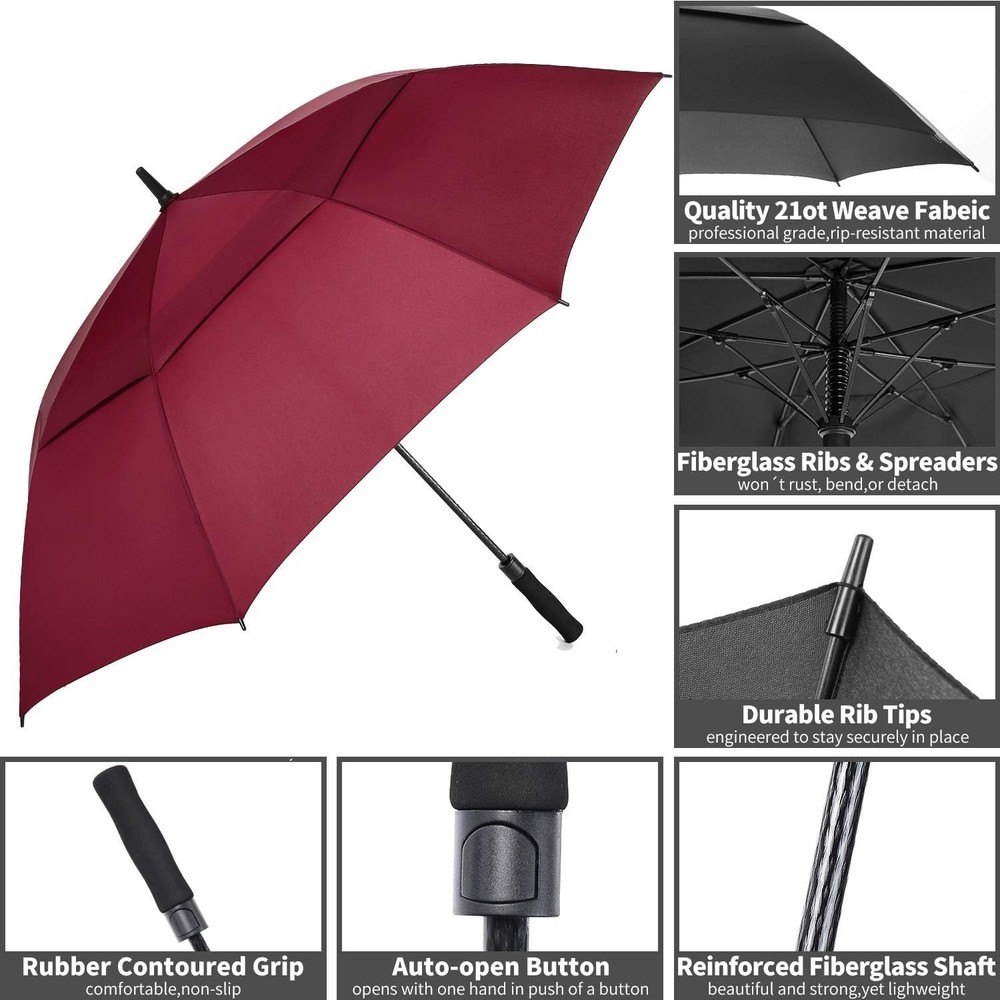 Extra Large Golf Umbrella 72 Inch - Automatic Open, Vented, Windproof Protection