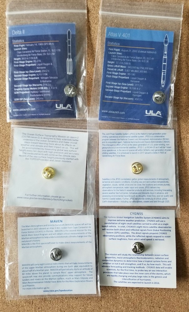 Launch Services Program NASS 4 Pin & 2 Rocket Pins