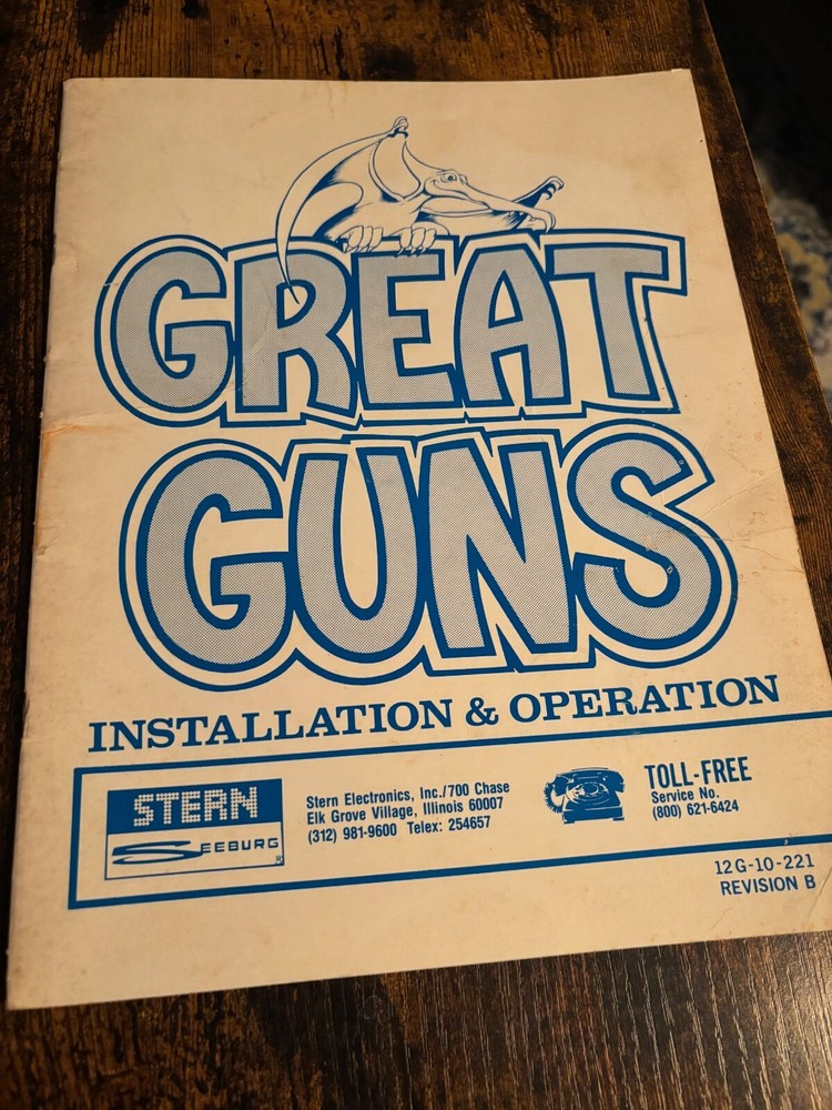 Stern Great Guns Arcade Machine Installation & Operation Manual