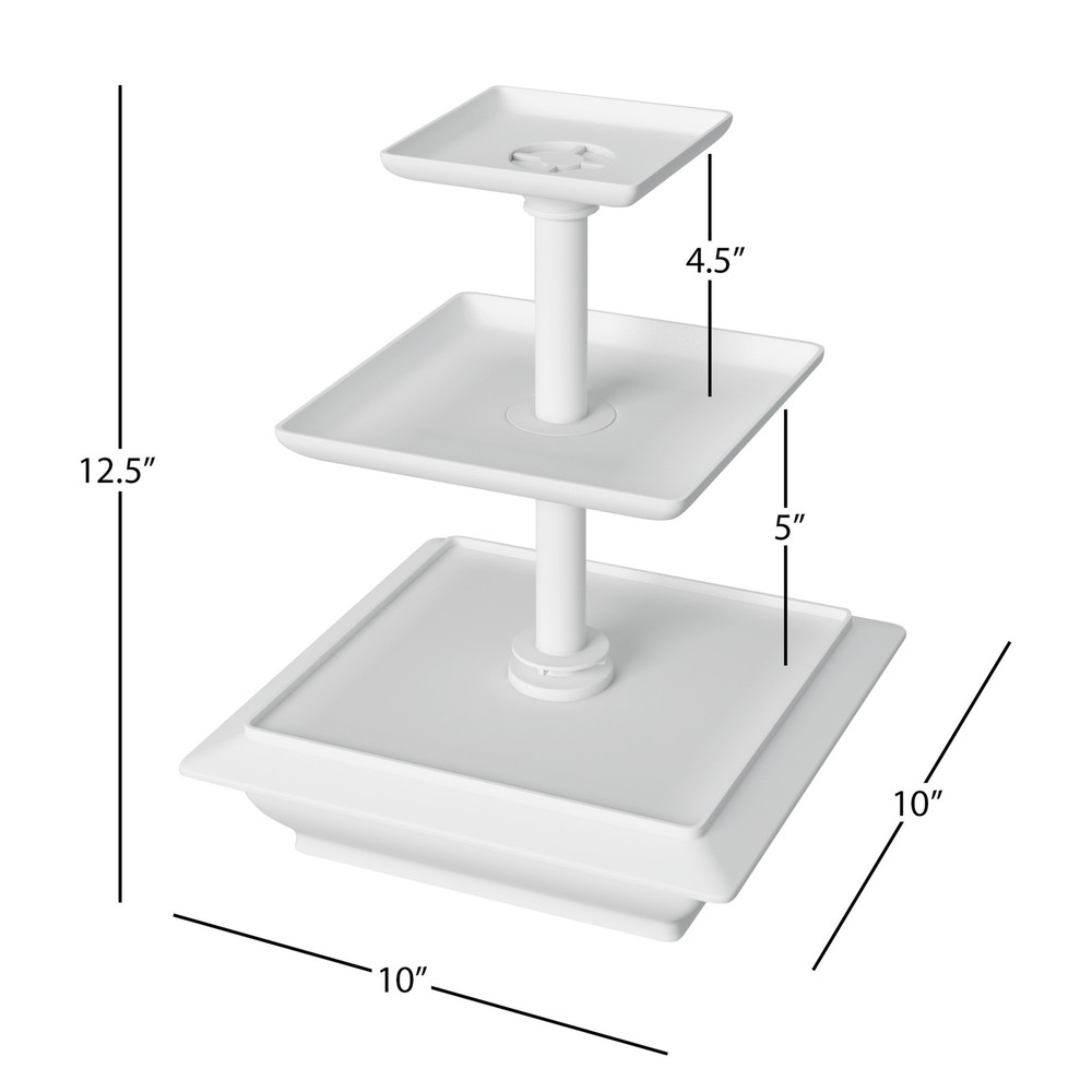 3-Tier Cupcake Stand Square Display Stand Dessert Table Display Set, White