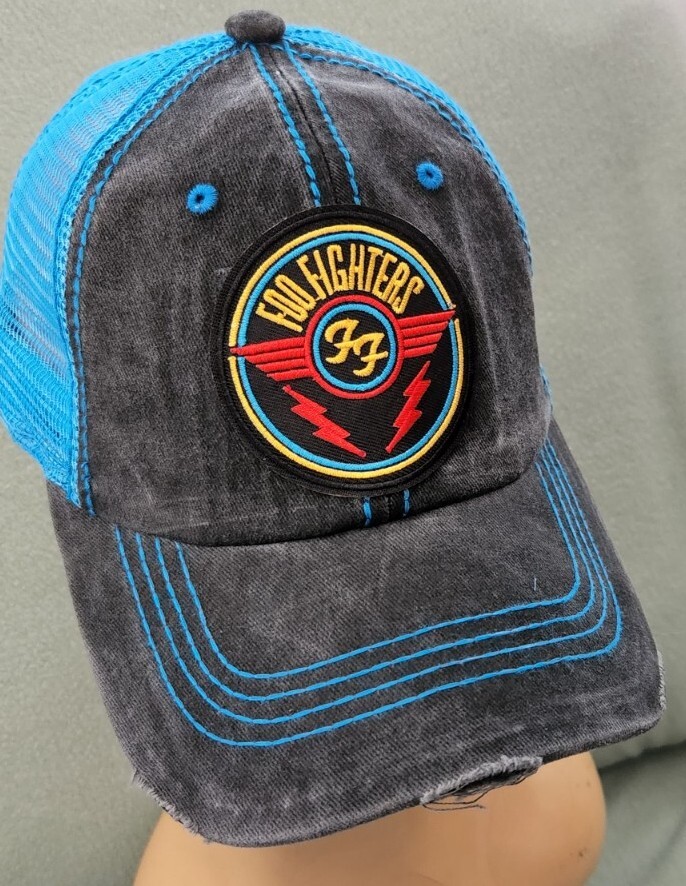 Foo Fighters Distressed Blue Mesh Vintaged Trucker FOO FIGHTERS Hat