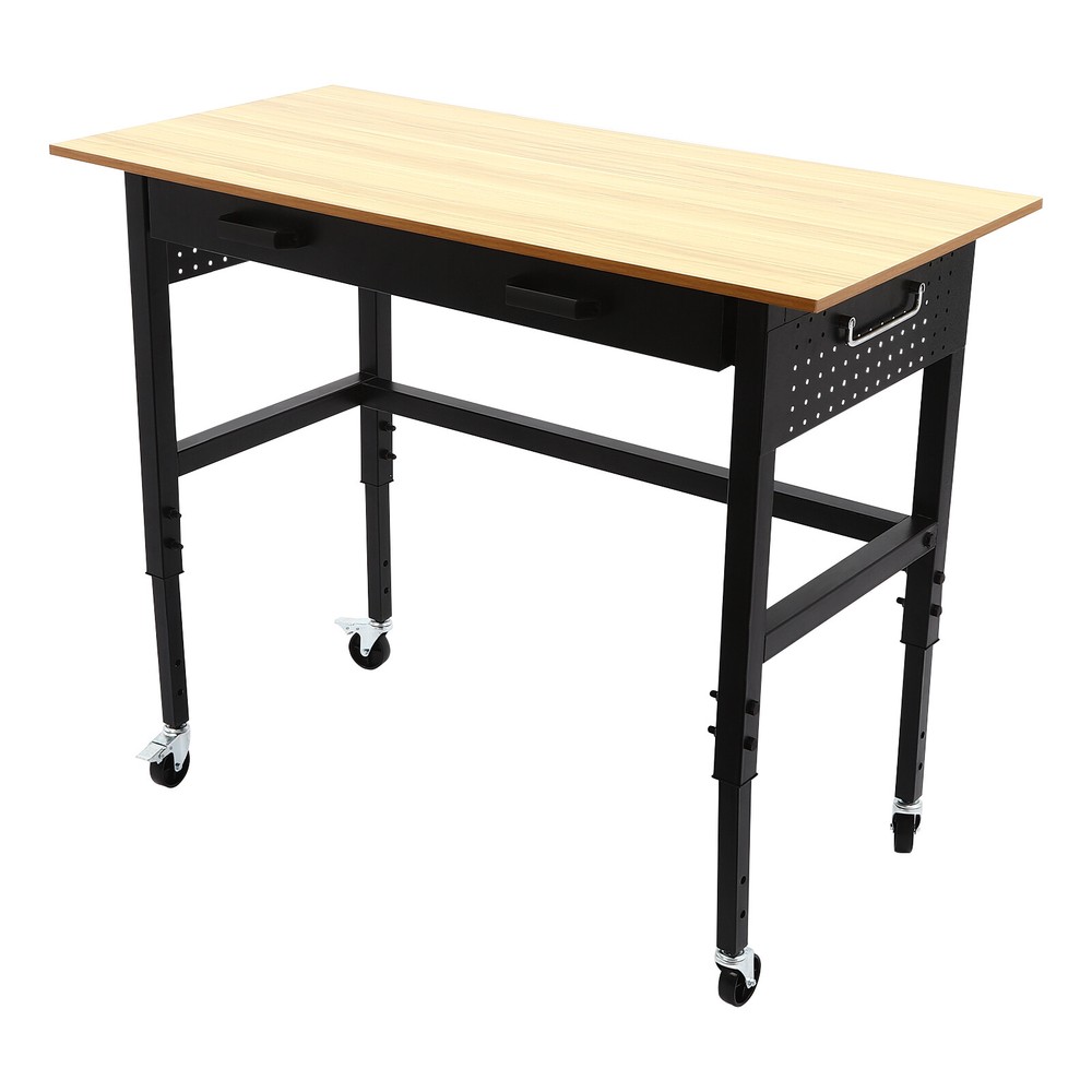 Workbench Mobile Height Adjustable Garage Office Home Working Desk Table 200lbs