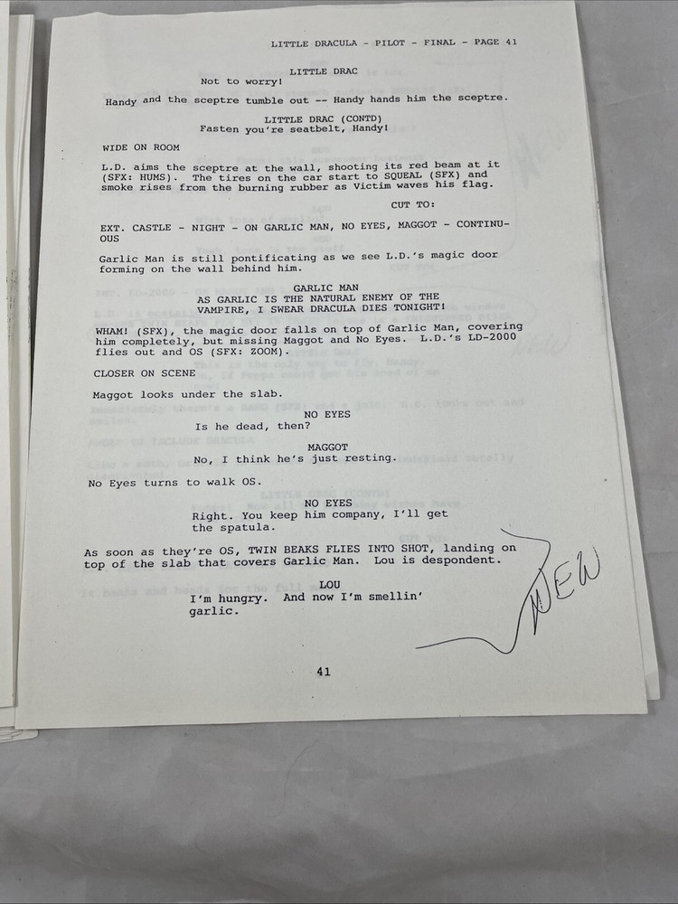 Little Dracula Little D's Surprise Pilot Script Hickey McCoy