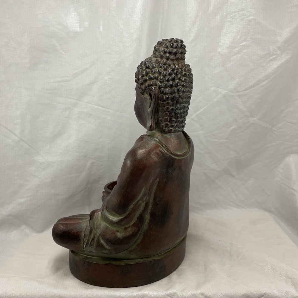 Sitting Buddha Figurine Incense Burner Tealight Candle Holder