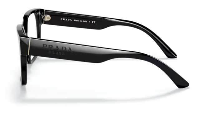 Prada PR 10WV 1AB1O1 Black Plastic Rectangle Eyeglasses 54mm