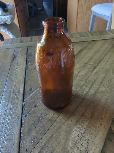 Brown Glass Bottle with Wheat Stems Logo