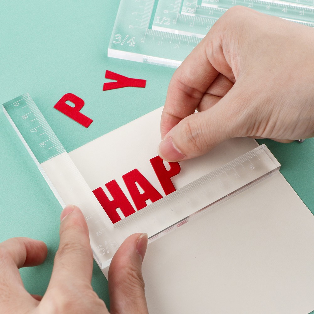 7PCS/set Creative Positioning Tools Card Corners Helper Craft Measuring Ruler