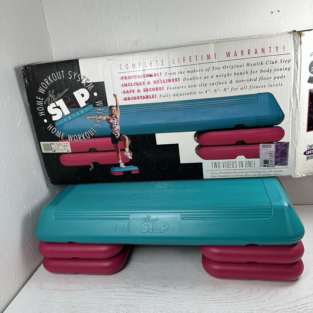 The Step Company Home Workout System Step Platform With 4 Risers 4” 6” 8”