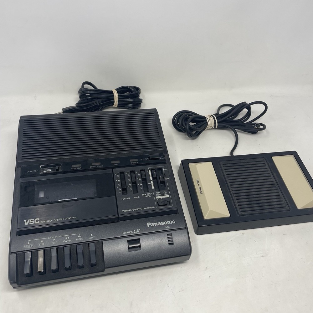 Panasonic RR-830 VSC Variable Speech Control Cassette Transcriber with Pedal