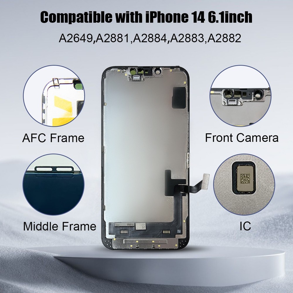 For iPhone 14 OLED Premium Display Touch Screen Replacement Digitizer Assembly