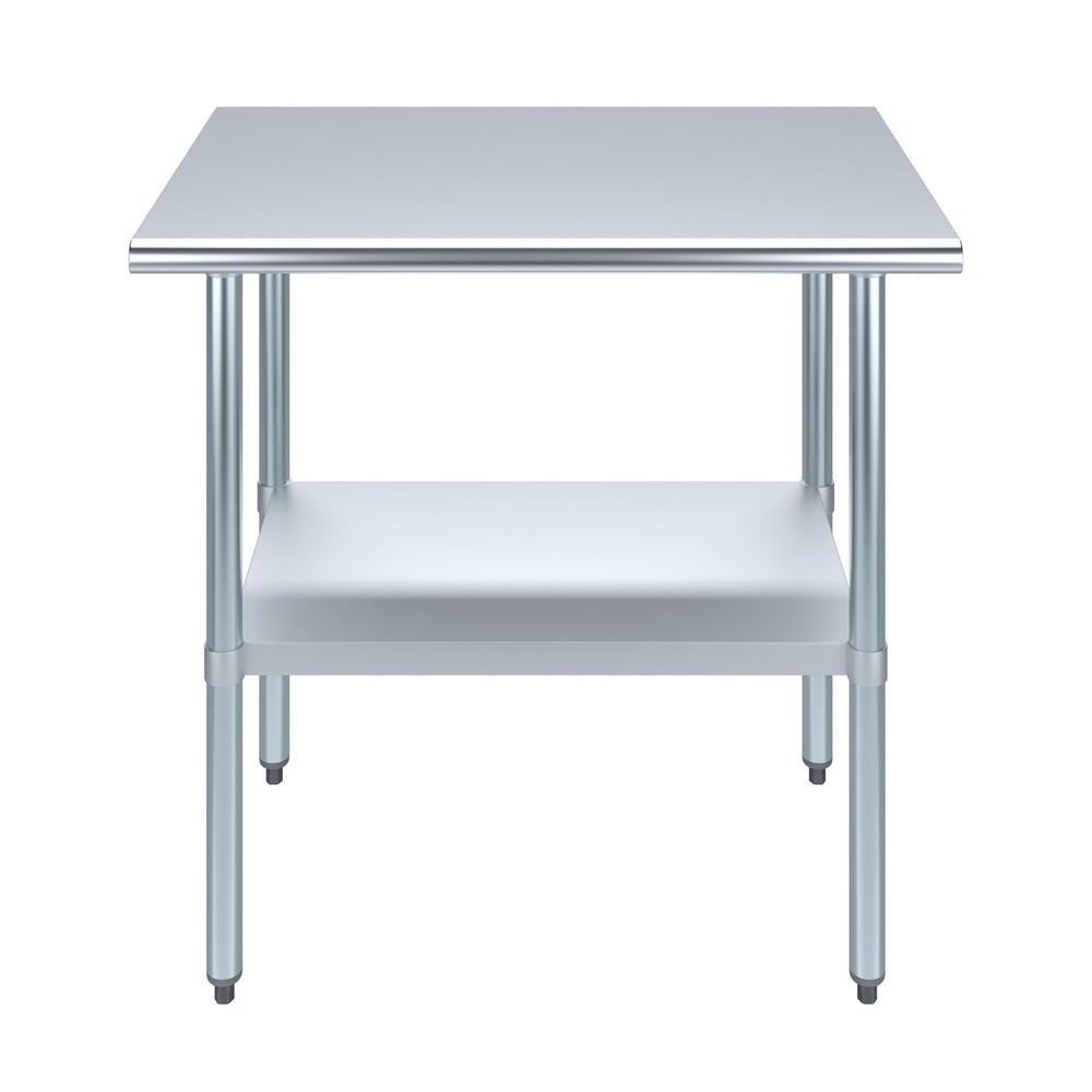 24" X 36" Stainless Steel Work Table With Galvanized Undershelf