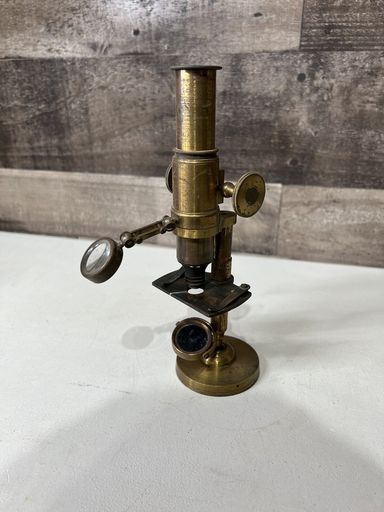 Antique Brass Mini Microscope - Seems To Be Fully Functional!