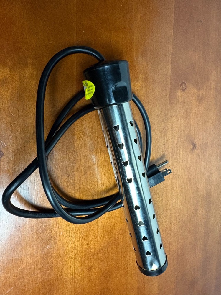 Electric Immersion Water Heater – Stainless Steel Heating Tube with Heart Patter