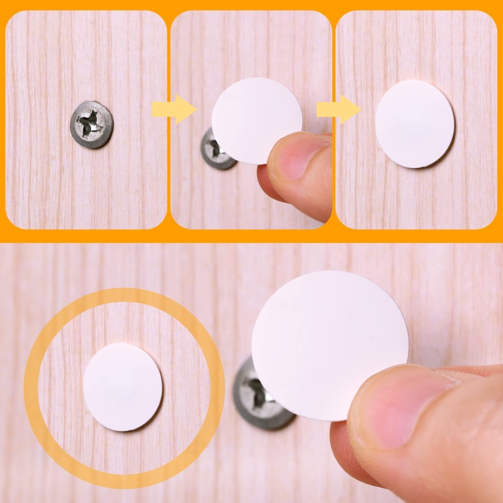 Eersida 100 Pcs Screw Covers Plastic Self Tapping and 580 Pieces White