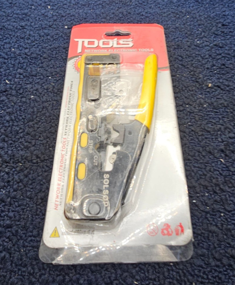 Solsop RJ45 Crimping Tool - Black  & Yellow - Network Electronic Tools