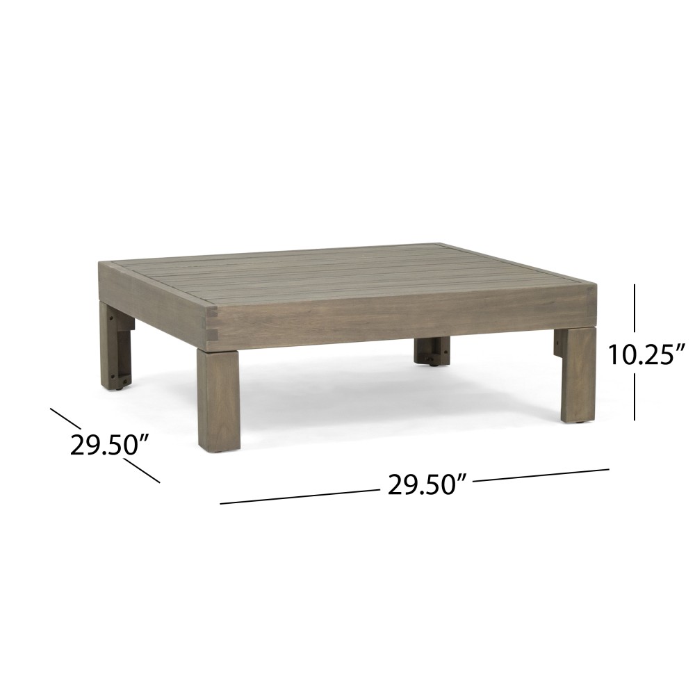 Modular Outdoor Loveseat w/ Coffee Table & Cross-Back Design