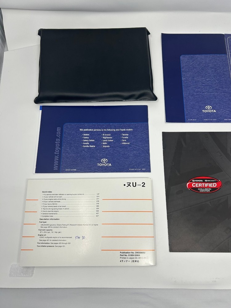 2007 Toyota 4Runner Owner's Manual Set